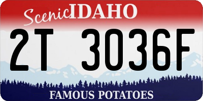 ID license plate 2T3036F