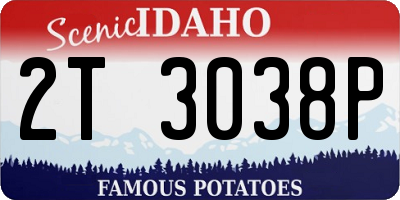 ID license plate 2T3038P