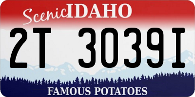 ID license plate 2T3039I