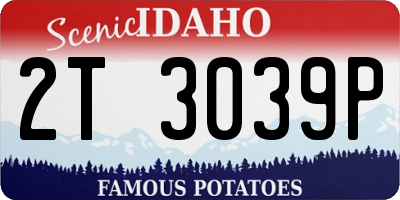 ID license plate 2T3039P
