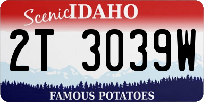 ID license plate 2T3039W