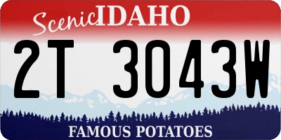 ID license plate 2T3043W