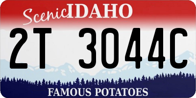 ID license plate 2T3044C