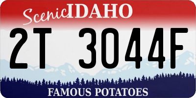 ID license plate 2T3044F