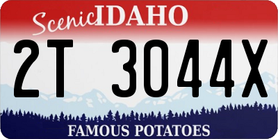 ID license plate 2T3044X