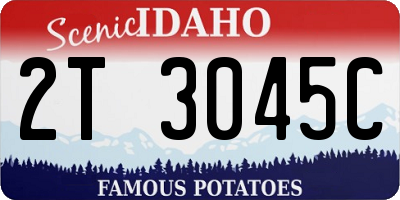 ID license plate 2T3045C