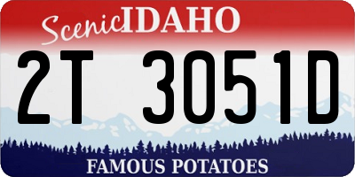 ID license plate 2T3051D