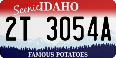 ID license plate 2T3054A