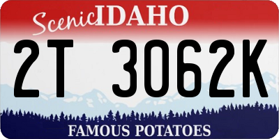 ID license plate 2T3062K