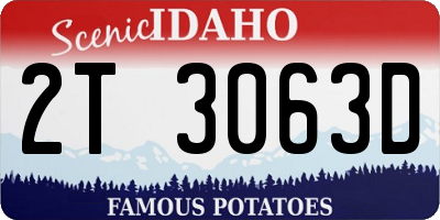 ID license plate 2T3063D