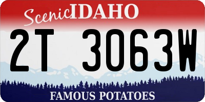 ID license plate 2T3063W