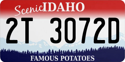 ID license plate 2T3072D