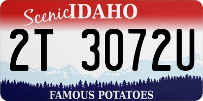 ID license plate 2T3072U