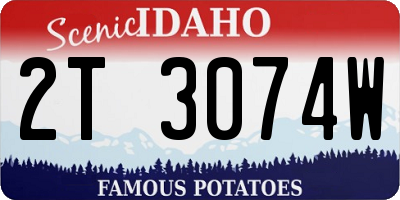 ID license plate 2T3074W