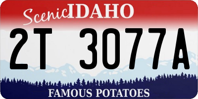 ID license plate 2T3077A