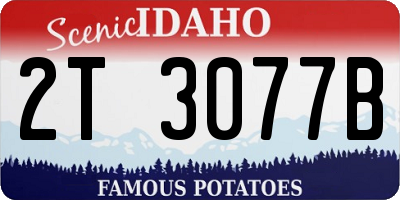 ID license plate 2T3077B