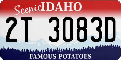 ID license plate 2T3083D