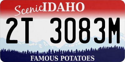 ID license plate 2T3083M