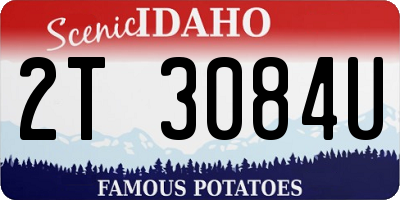 ID license plate 2T3084U
