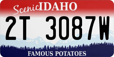 ID license plate 2T3087W