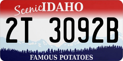 ID license plate 2T3092B