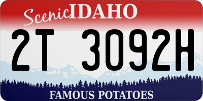 ID license plate 2T3092H
