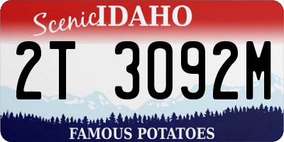 ID license plate 2T3092M