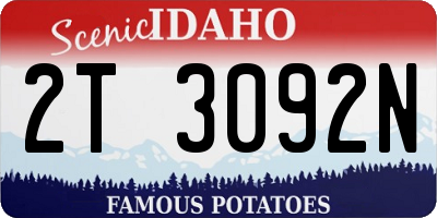ID license plate 2T3092N