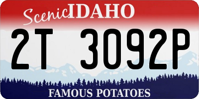 ID license plate 2T3092P