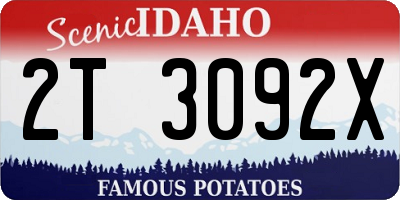 ID license plate 2T3092X
