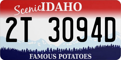 ID license plate 2T3094D