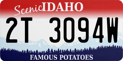 ID license plate 2T3094W