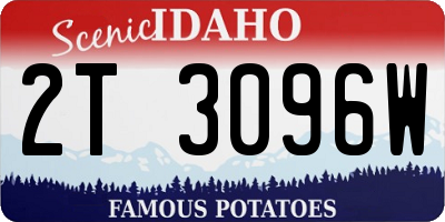 ID license plate 2T3096W