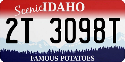 ID license plate 2T3098T