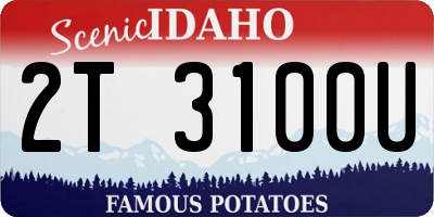 ID license plate 2T3100U