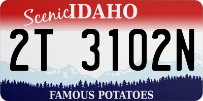 ID license plate 2T3102N