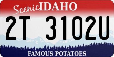 ID license plate 2T3102U