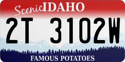 ID license plate 2T3102W