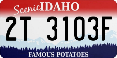 ID license plate 2T3103F