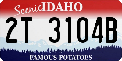ID license plate 2T3104B