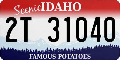 ID license plate 2T3104O