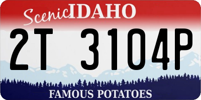 ID license plate 2T3104P