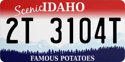 ID license plate 2T3104T