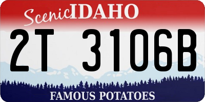 ID license plate 2T3106B