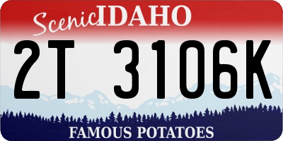 ID license plate 2T3106K