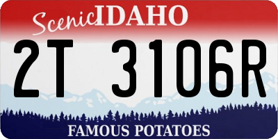 ID license plate 2T3106R