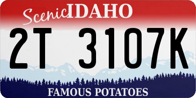 ID license plate 2T3107K