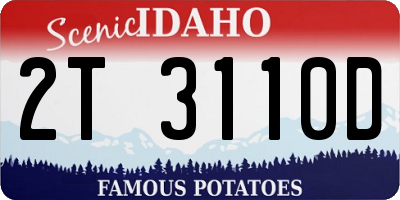 ID license plate 2T3110D