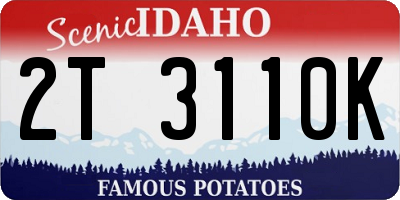 ID license plate 2T3110K