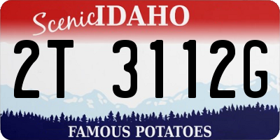 ID license plate 2T3112G